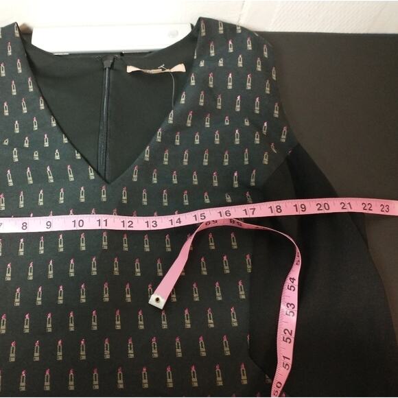 Modcloth X Hutch Lipstick Print V Neck Dress, size 16W - Picture 7 of 8